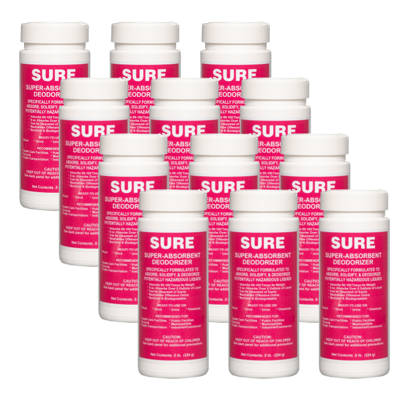 Sure (Absorb/Deo/Pwd) Vomit & Blood, 8 oz (dz)